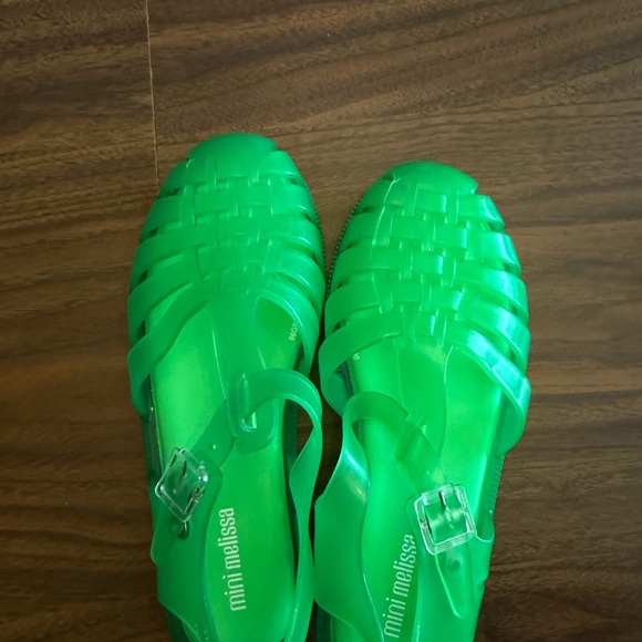 Mini Melissa Kids Neon Green Jelly Sandals - Picture 5 of 7